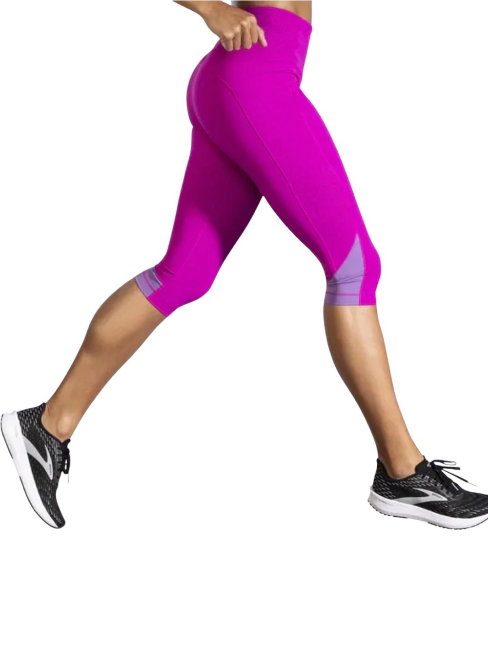 BROOKS High-Waist Capri Leggings Magenta METHOD 1/2 CROP TIGHT